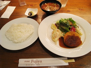 本日のランチ(エビの洋風テンプラ・近江牛のビーフコロッケ)