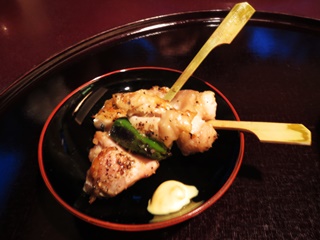焼物：南部鶏串焼き　柚子マスタード