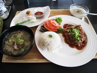 アジアンチキンライスと牛肉のフォー