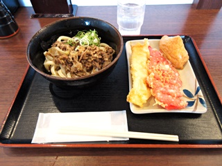 牛肉ぶっかけうどん(並)他