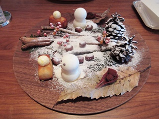 雪だるま＆はちみつのケーキ＆ヘーゼルナッツのカラメル