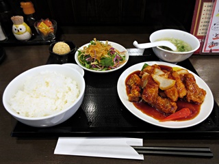 山形豚肩ロースの酢豚定食