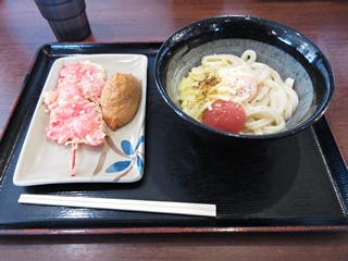 明太子の炙りチーズ釜玉うどん(並)他