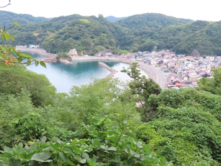 本丸から見る日本遺産 外ノ浦の港