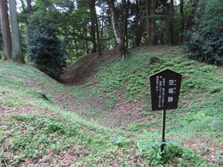 空堀・土塁跡(関ノ森城跡)