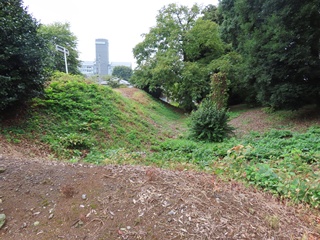 須賀川城 土塁と空掘跡